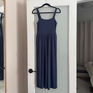 Aritzia knit wide leg jumpsuit - navy - S